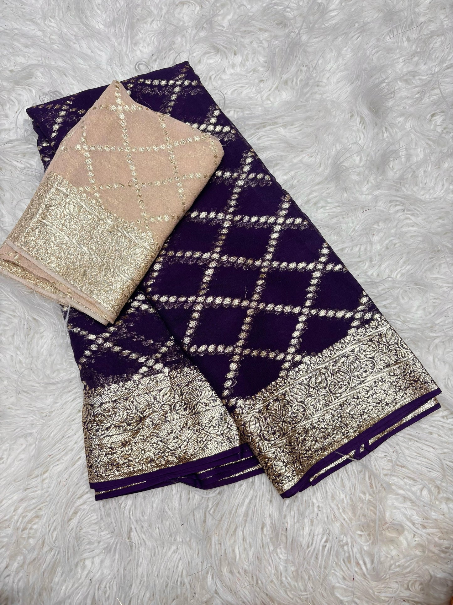 Sonpari-Pure Soft Viscose Georgette Jacquard Saree