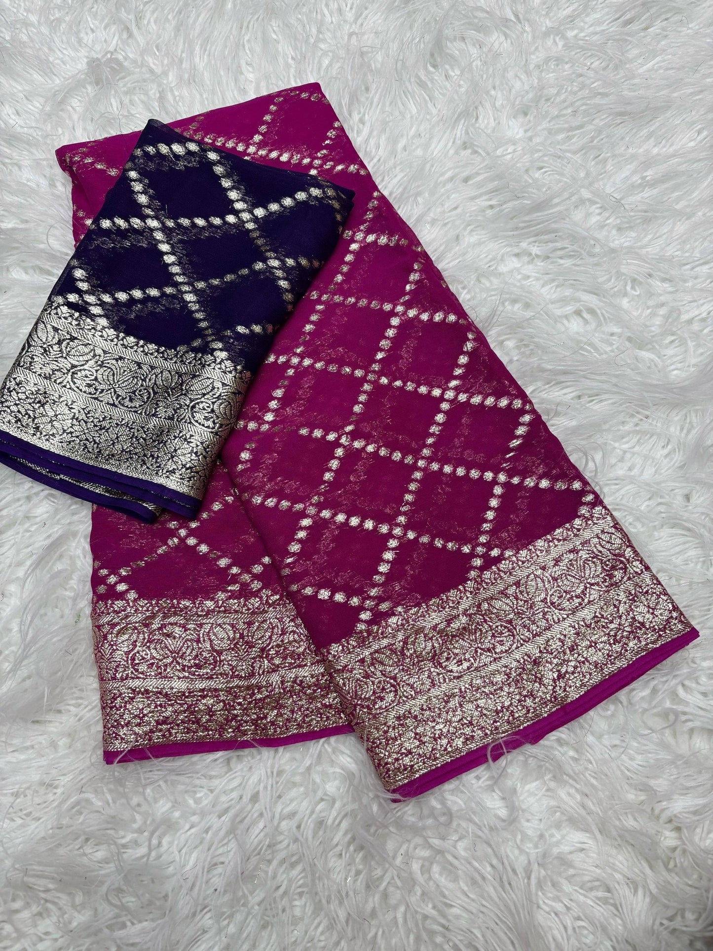 Sonpari-Pure Soft Viscose Georgette Jacquard Saree