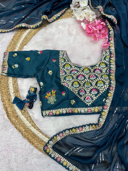 Pure Blooming Natural Rangoli silk saree