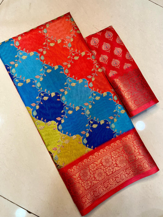Rudraksh-Soft Dola Digital Silk Saree