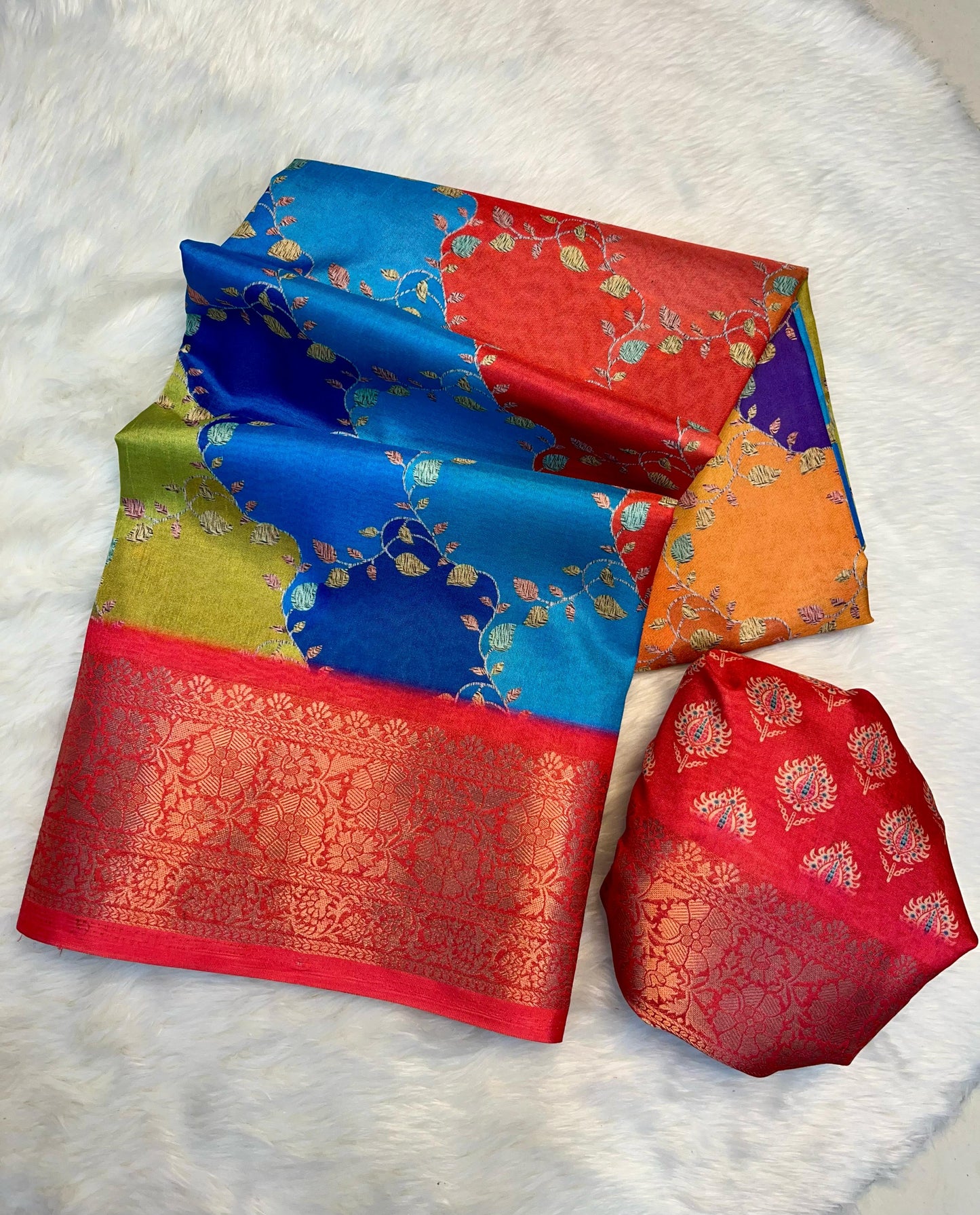 Rudraksh-Soft Dola Digital Silk Saree
