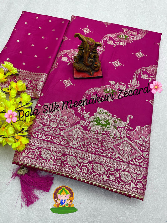 Meenakari-Pure Viscose Dolla Silk Saree